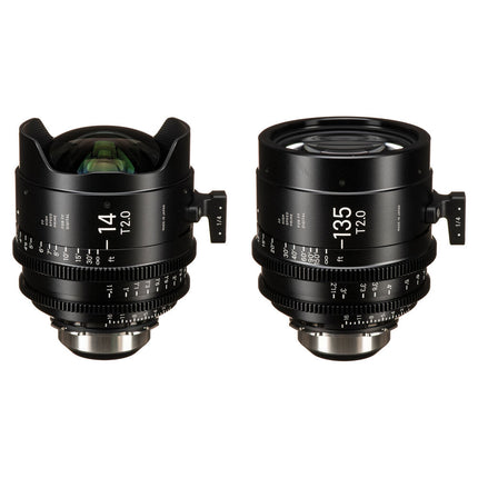 Sigma T2 Set de 2 Lentes Cine FF Alta Velocidad 14mm 135mm Montura PL