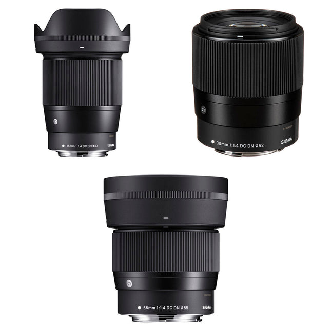Kit de lentes Sigma 16mm 30mm 56mm f/1.4 DC DN para Canon EF-M