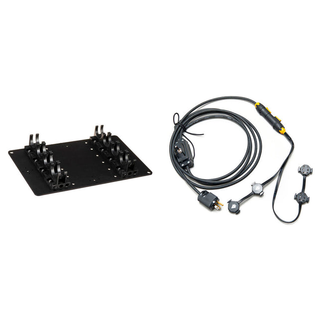 Quasar Science T-12 Quad Quasar Soporte para 4 Lámparas LED Lineales con Cable de Alimentación 12.5' con Interruptor