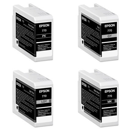 Cartuchos de tinta Epson UltraChrome PRO10 negro y gris para impresora fotográfica SureColor P700 13 pulgadas 25 ml