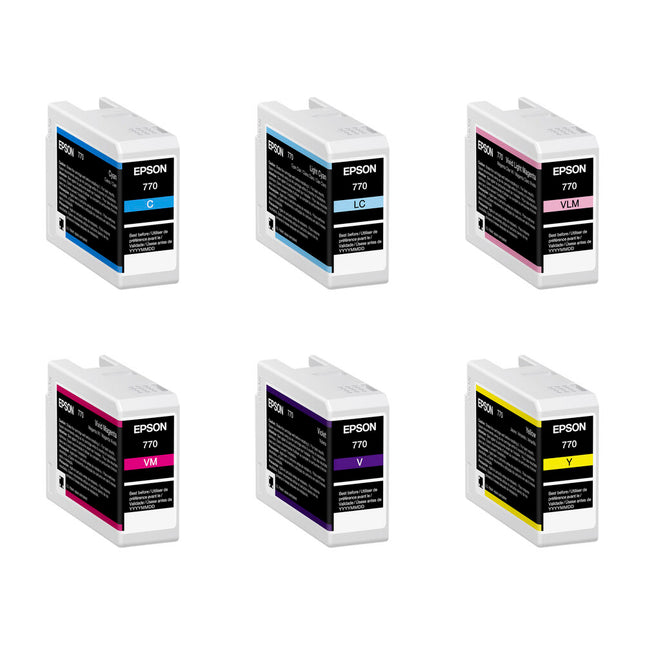 Epson UltraChrome PRO10 Juego de Tintas de Color Set 6 Colores 25ml para Impresora Fotográfica SureColor P700 13 Pulgadas