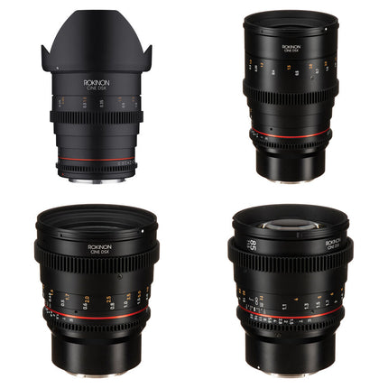 Rokinon Juego de lentes cine DSX 24 35 50 85mm T1.5 montura Sony E