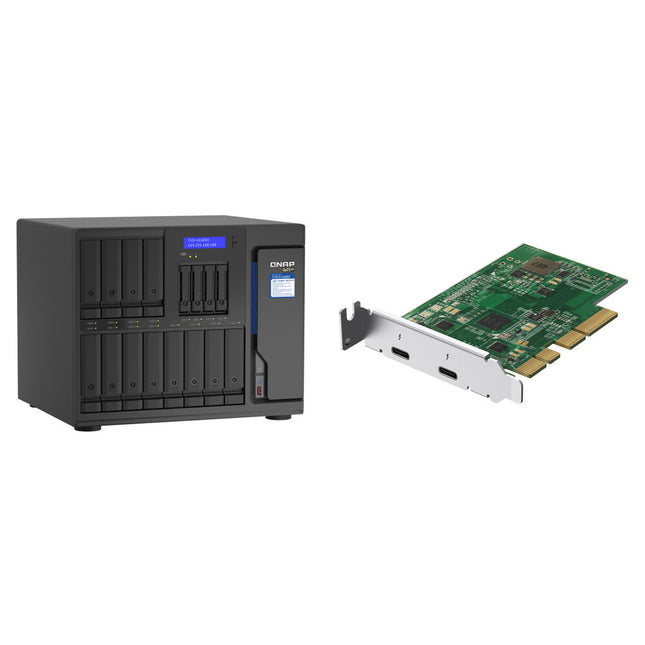 QNAP TVS-h1688X NAS de 16 Bahías con CPU Intel Xeon 3.3 GHz y 2 Puertos Thunderbolt 3