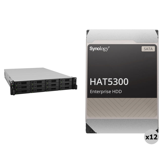 Synology RS3621xs+ NAS 144TB 12 Bahías 12TB SATA III 7200 rpm