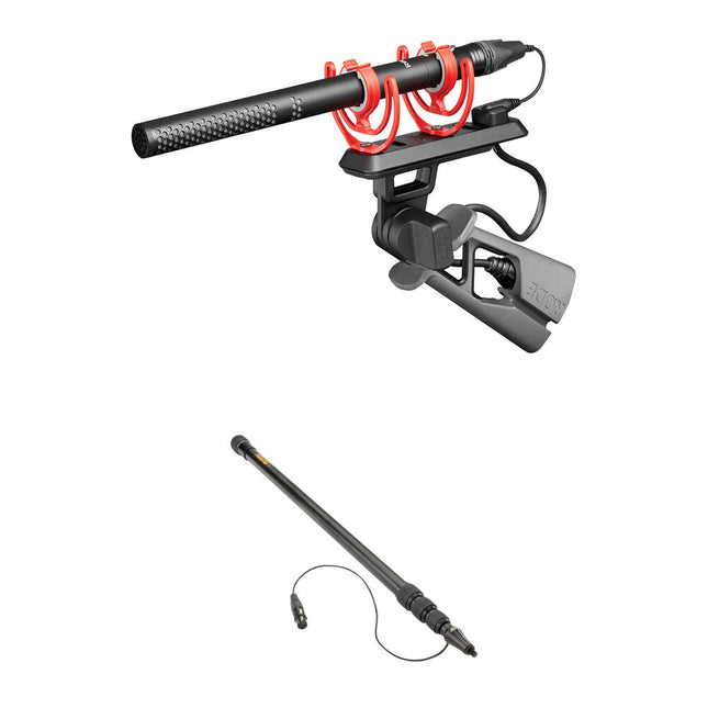 RODE NTG5 Micrófono Shotgun Corto Kit con Boompole Auray 2.5 a 7.5 ft