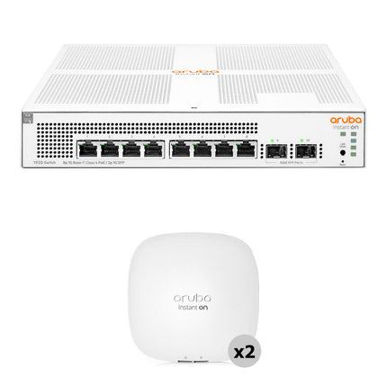 HPE Networking Instant On 1930 Switch PoE+ 8 Puertos 124W y AP22 WiFi 6 Kit 2 Puntos