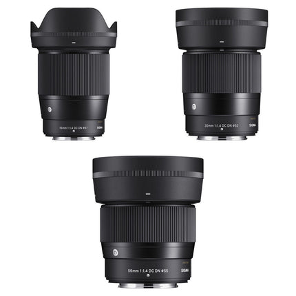 Sigma 16mm 30mm 56mm f1 4 Lentes Contemporáneas Kit para Fujifilm X