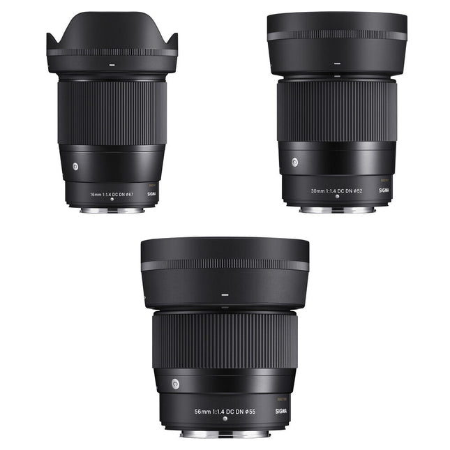 Sigma 16mm 30mm 56mm f1 4 Lentes Contemporáneas Kit para Fujifilm X