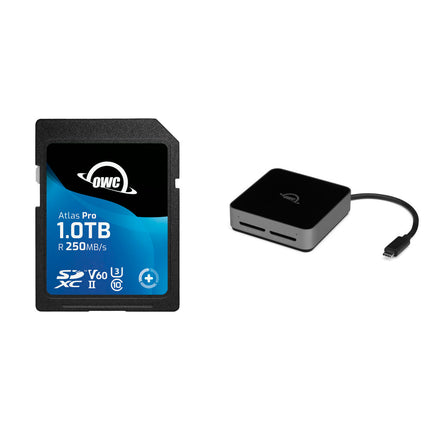 OWC 1TB Atlas Pro Tarjeta de Memoria SDXC UHS-II 250 MB/s con Lector Dual
