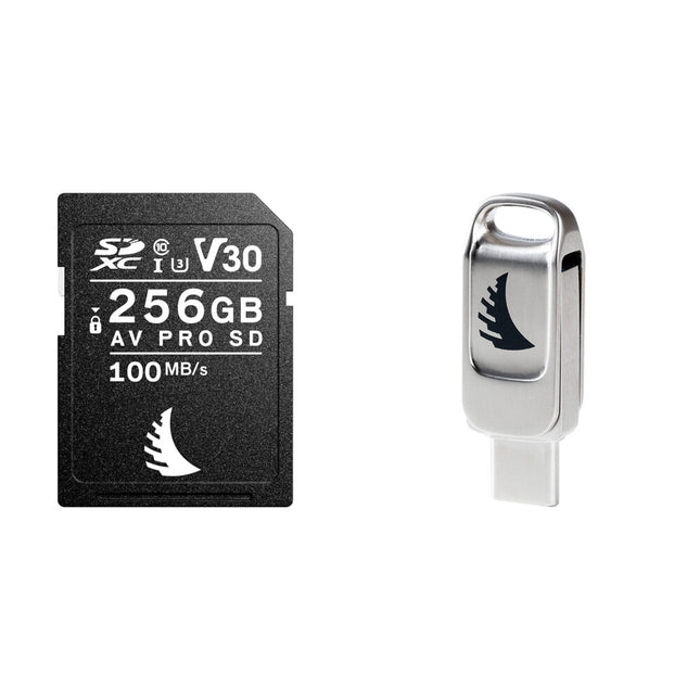 Angelbird 256GB AV Pro Tarjeta de Memoria SDXC UHS-I 100MB/s con Flash Drive 128GB USB-C USB-A