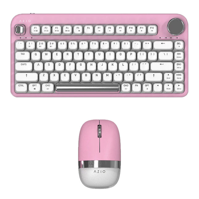 AZIO IZO Kit Teclado y Ratón Inalámbrico Rosa Bluetooth 5.0 y 5000mAh