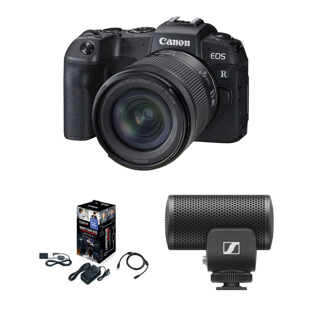 Canon EOS RP Cámara Sin Espejo con Lente RF 24-105mm f4-7.1 Kit Webcam y Micrófono