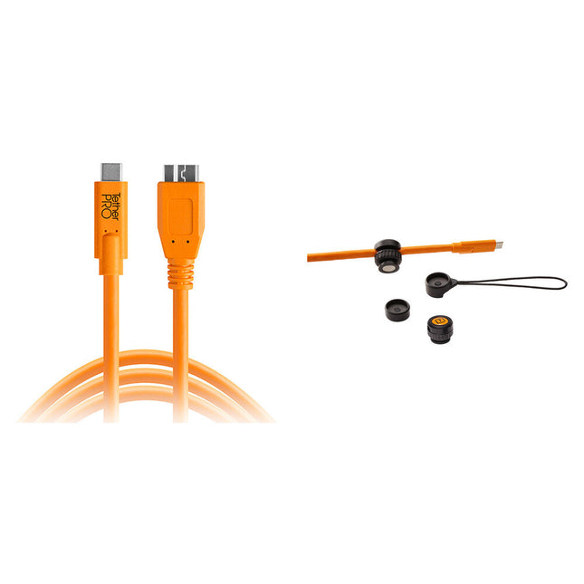Tether Tools TetherPro Cable USB-C a Micro-USB 3.0 con Soporte 4.5m naranja
