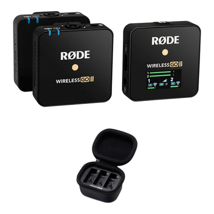 RODE Wireless GO II Sistema de Micrófono Inalámbrico Digital 2 Personas 7 Horas Negro con Estuche de Carga