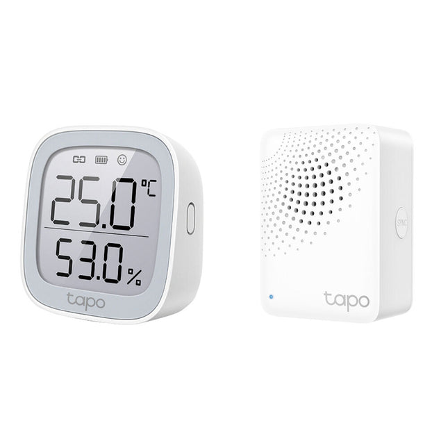 TP-Link Tapo T315 Sensor Inteligente de Temperatura y Humedad con Hub H100 y Sirena 90 dB