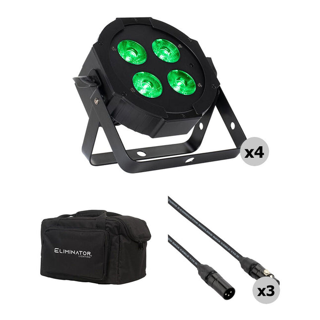 Eliminator Lighting Mega Hex L Par RGBLA+UV Luz LED Lavado 4x20W Ángulo 17° Kit con Bolsa y Cables DMX