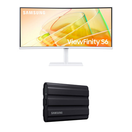 Samsung ViewFinity S65TC Monitor Curvo Ultrapanorámico 34" 1440p 100 Hz y SSD Portátil 4TB