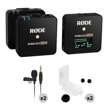 RODE Wireless GO II Sistema Micrófono Inalámbrico 2 Personas 7h Batería Negro