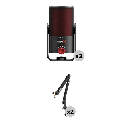 RODE X XCM-50 Kit de micrófonos condensadores USB-C para 2 personas con brazos de estudio PSA1+