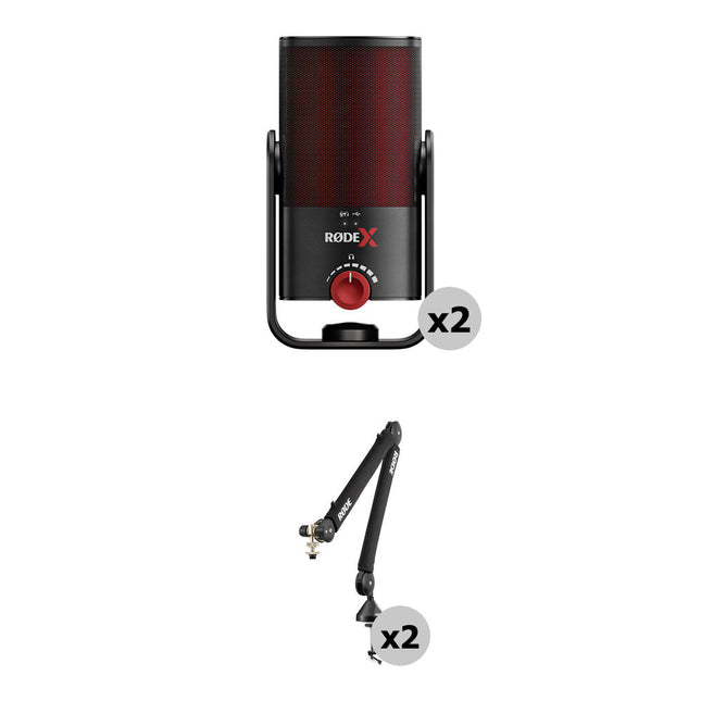 RODE X XCM-50 Kit de micrófonos condensadores USB-C para 2 personas con brazos de estudio PSA1+