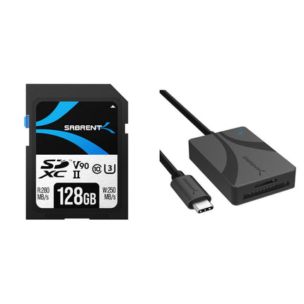 Sabrent 128GB Rocket UHS-II Tarjeta SDXC Velocidad 280MB/s con Lector USB-C Dual Slot