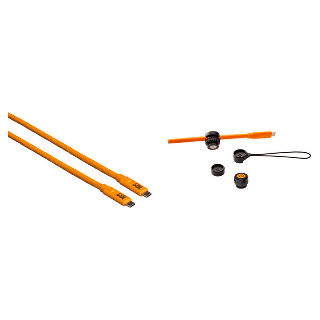Tether Tools TetherPro Cable USB-C 15 pies Naranja con Kit Soporte para Cámara y Cable