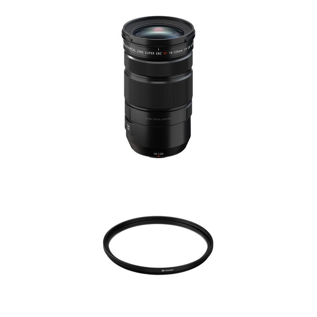 Objetivo FUJIFILM XF 18-120mm f4 LM PZ WR con filtro UV Chiaro Pro 72mm