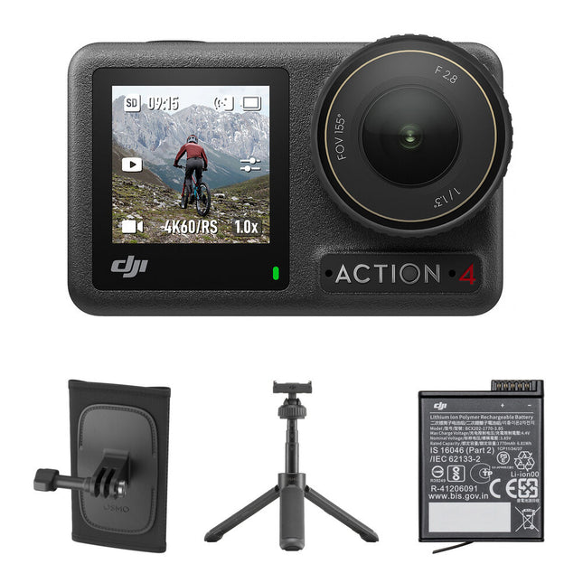 DJI Osmo Action 4 Cámara Combo Estándar con Kit de Senderismo y 2 Baterías Extrema