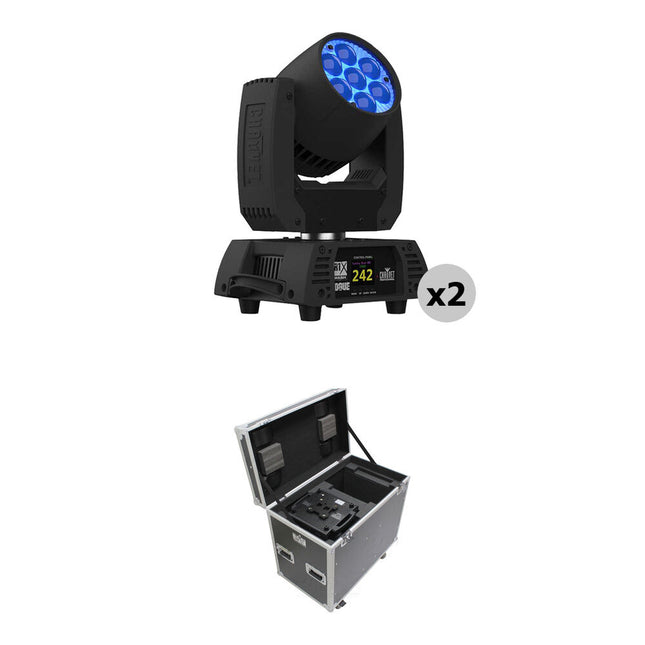 CHAUVET Professional Rogue R1X Wash Cabeza Móvil RGBW LED Ángulo 8-30° Kit 2 unidades con Maletín