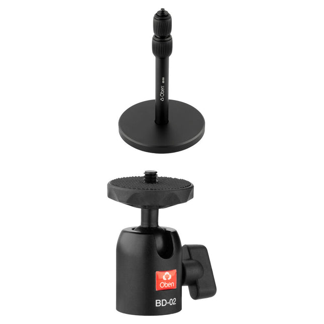 Oben Aluminum Desk Stand con BD-02 Mini Ball Head Soporte Ajustable 7.3 a 15.5 pulgadas