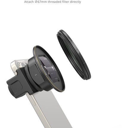 SmallRig Lente Anamórfica 1.55x para Móviles T-Mount 130° Ángulo