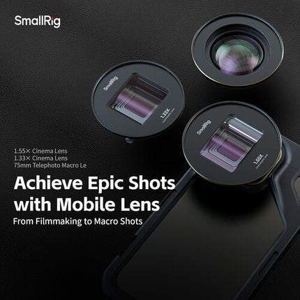 SmallRig Lente Anamórfica 1.55x para Móviles T-Mount 130° Ángulo