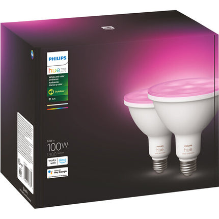 Philips Hue PAR38 Foco LED 1300 Lúmenes Dimmable 2-Pack Bluetooth Zigbee