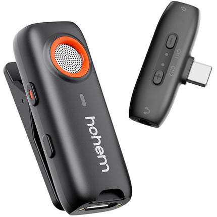Hohem MIC-01 Sistema de Micrófono Inalámbrico USB-C 2.4 GHz 100 m Alcance Estuche de Carga