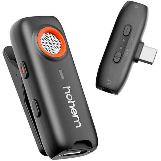 Hohem MIC-01 Sistema de Micrófono Inalámbrico USB-C 2.4 GHz 100 m Alcance Estuche de Carga