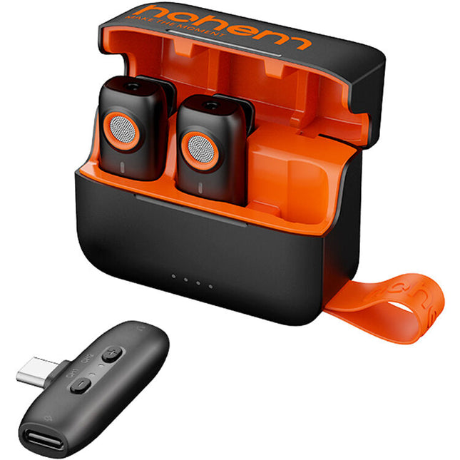 Hohem MIC-01 Sistema de Micrófono Inalámbrico 2 Personas USB-C 328.1 ft transmisión estuche de carga