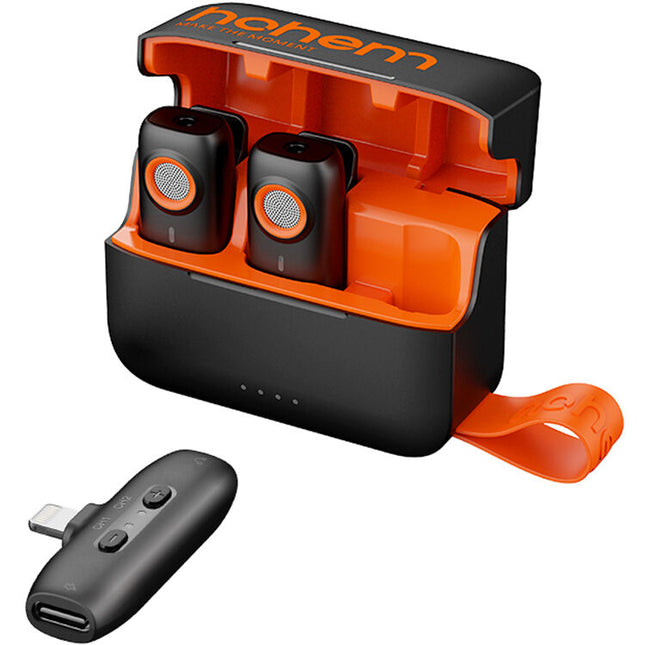 Hohem MIC-01 Sistema de Micrófono Inalámbrico para 2 Personas 328 m Alcance Dual-Canal con Estuche de Carga
