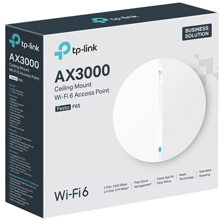 TP-Link Festa F65 AX3000 Punto de Acceso Wi-Fi 6 Dual Band 2976 Mb/s con Adaptador de Corriente