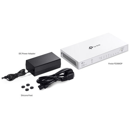 TP-Link Festa FS308GP Switch de Red Gestionado 8 Puertos Gigabit 4 PoE 62W