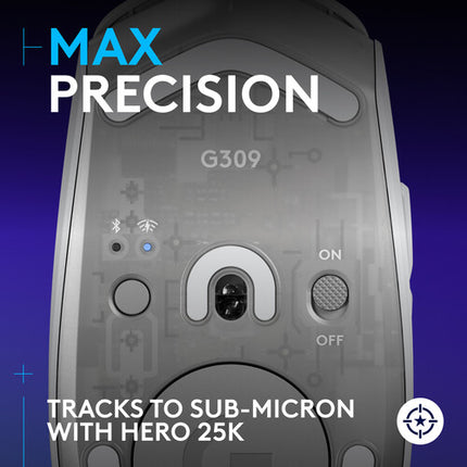 Logitech G G309 LIGHTSPEED Ratón Gaming Inalámbrico Blanco 25600 dpi 6 Botones Programables