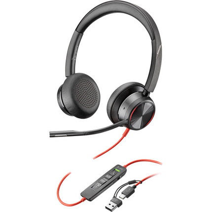 Poly Blackwire 8225 Auriculares Estéreo USB-C Drivers 32mm Micrófono Giratorio