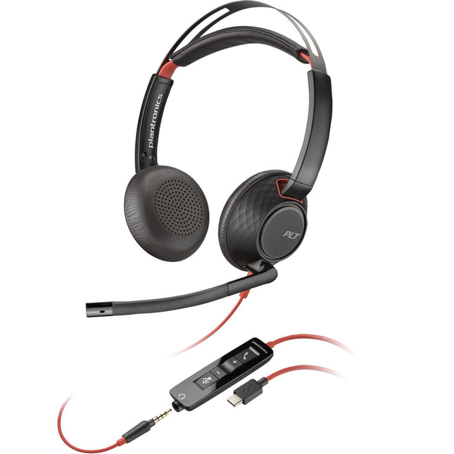 Poly Blackwire 5220 Auriculares Estéreo USB-C Con Micrófono Flexible Y Estuche