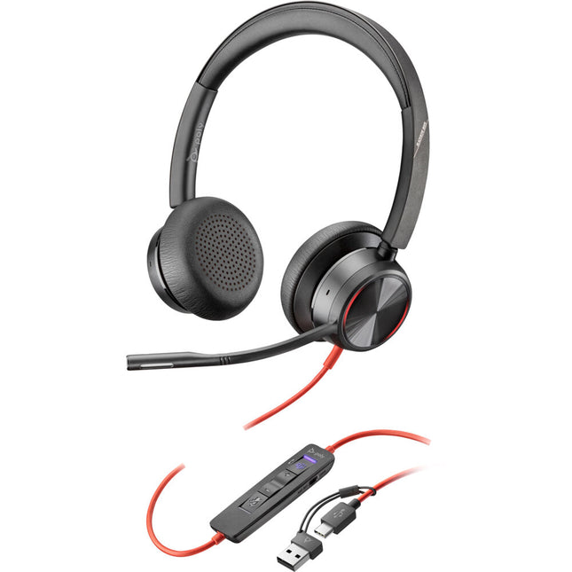 Poly Blackwire 8225 Auriculares Estéreo USB-C con ANC y Micrófono Giratorio 280°
