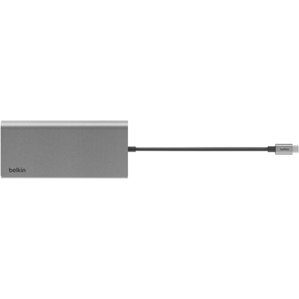 Belkin 8-en-1 USB-C Hub con Dual Display 100W Ethernet HDMI Plata