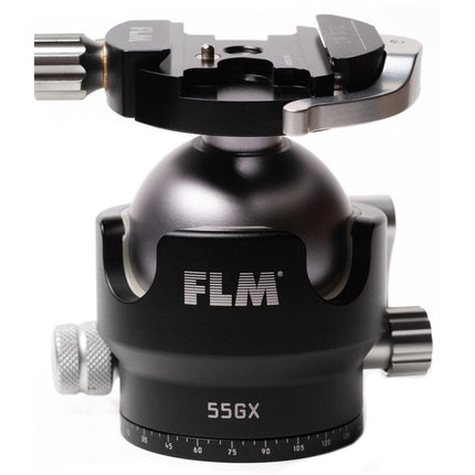 FLM 55GX Cabezal de Trípode Centerball Capacidad 40kg con Abrazadera QR QLB-60