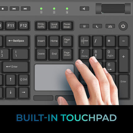 Adesso Multi-Channel Touchpad Keyboard Teclado con 104 Teclas Rueda de Volumen USB-C
