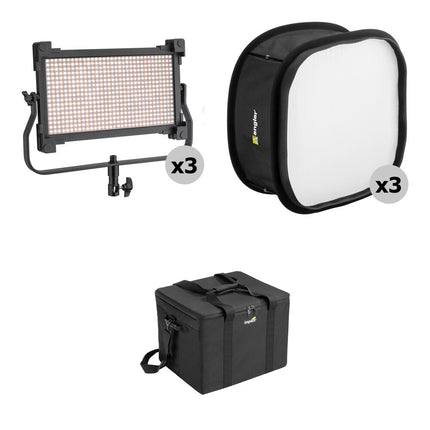 Genaray Spectro LED 800B1 Panel LED Bi-Color 4600 Lux Kit 3 Luces