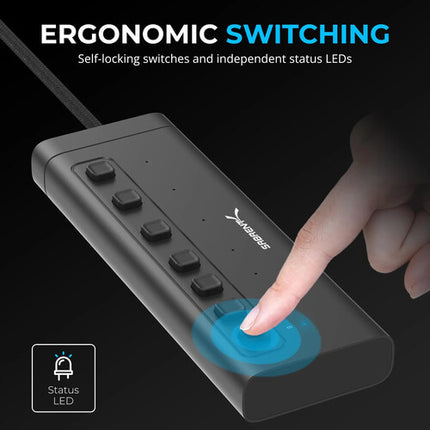 Sabrent 7 Puertos USB-C 48W Hub Alimentado 4 USB-C 3.2 Gen 1 3 USB-A