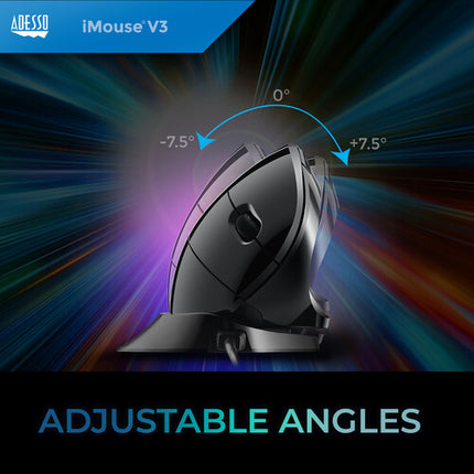 Adesso iMouse V3 Ratón Vertical Ajustable 2400 dpi USB-A 6 Pies