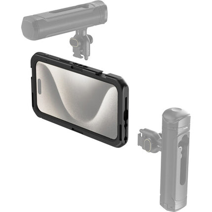 SmallRig Mobile Video Cage para iPhone 15 Pro Max con 67mm M-Mount y 10 monturas 1/4"-20